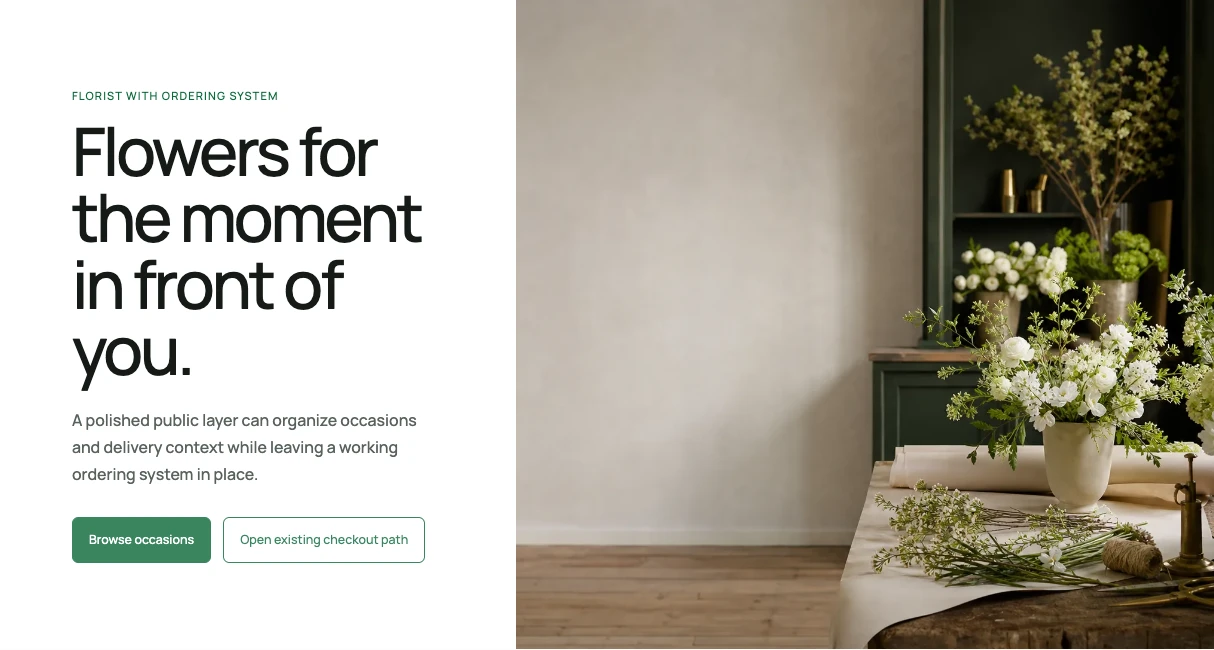 Garden Grace Florist independent website concept